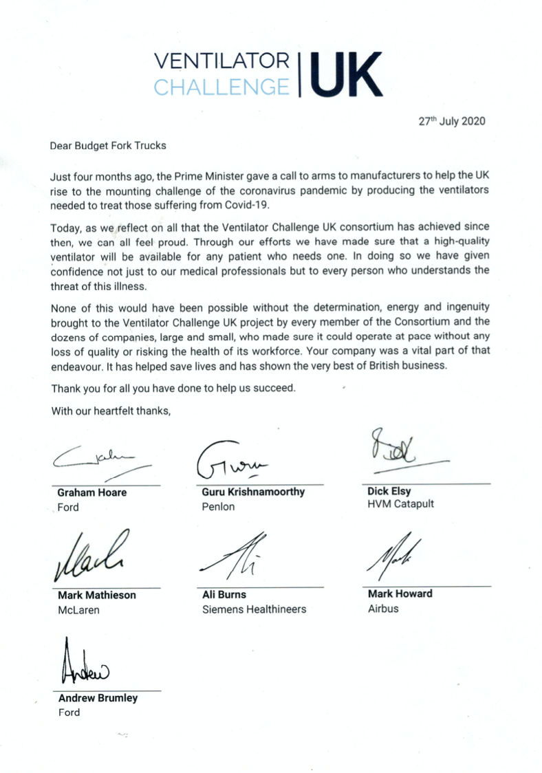 Budget Fork Trucks - working to help during the pandemic